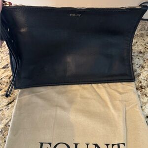 Black Leather Clutch Bag
